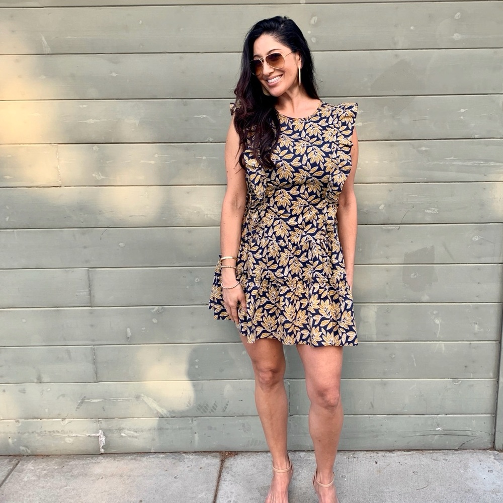 Pinch ruffled dress